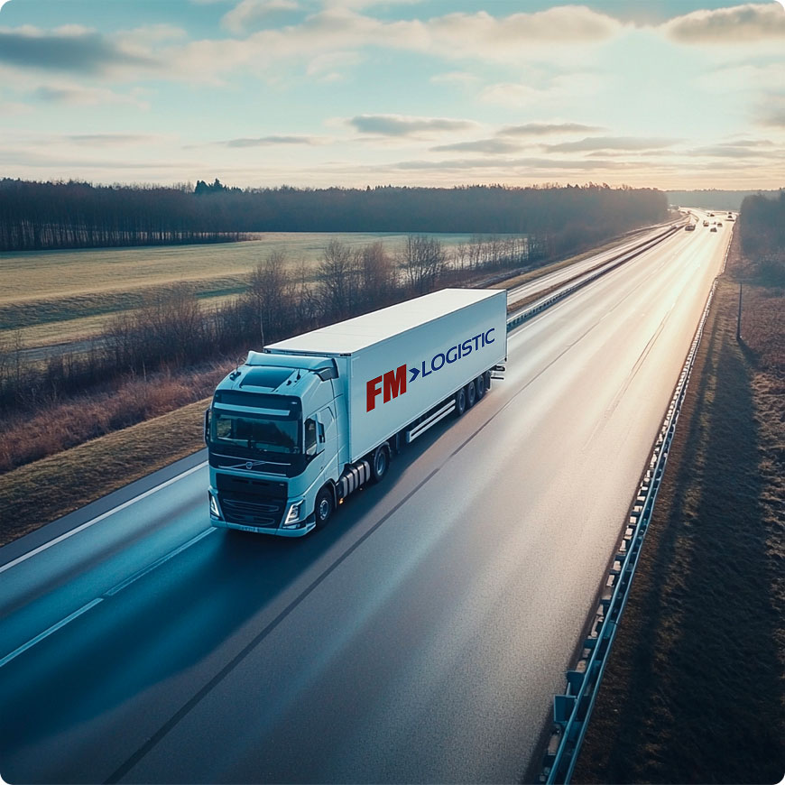 Section-4-why-choose-FM - FM Logistic truck on the road