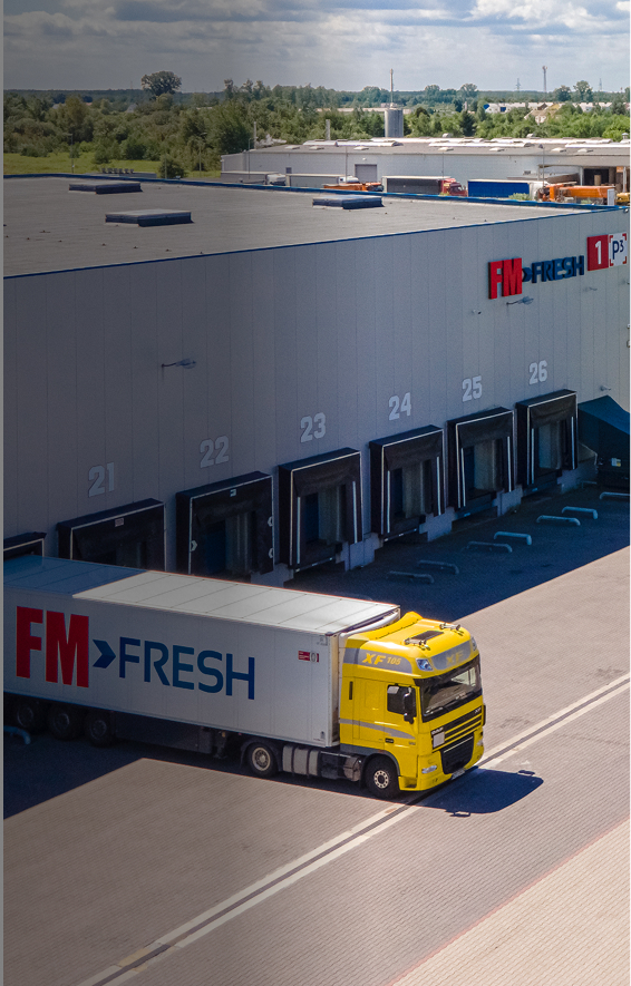 Transporting-fresh-products - truck + warehouse FM Fresh - mobile format